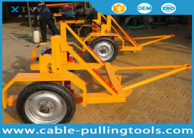 خرید Heavy Duty 8 Ton Cable Reel Carrier , Cable Drum Trailer With Axis bar online manufacture