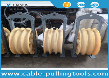 خرید 3 Sheave Conductor Pulley Stringing Pulley Block And Tackle Hoist With Nylon Wheel online manufacture