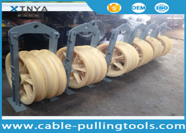 خرید Transmission Line Stringing Tools 3 Wheel Nylon Stringing Pulley Block for Twin Bundled Conductor online manufacture